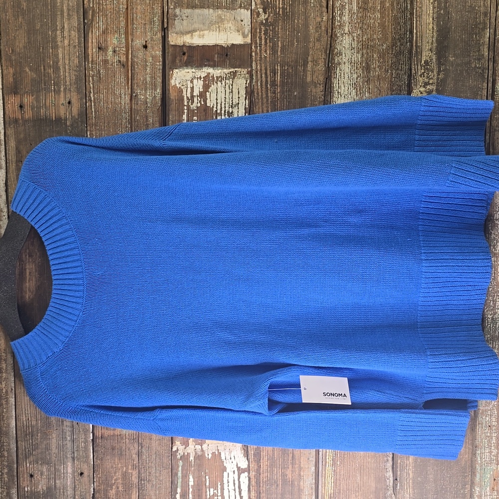 Sonoma Women's Sweater in Vibrant Blue, Plus Size 1X, NWT - Picture 2 of 5
